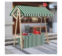 Chariot de marché en bois avec auvent, kiosque portable pour nourriture, crème glacée, bonbons, desserts et boissons, présentoir de marché