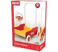 Chariot de marche en bois avec frein - BRIO - Rouge et Jaune - Mixte - A partir de 9 mois
