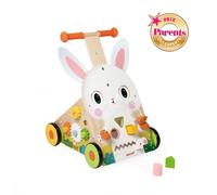 Chariot de marche en bois fsc lapin multicolore TU