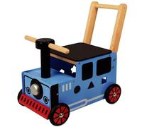 Chariot de marche en bois porteur pousseur trieur Train bleu I'm Toy®