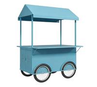 Chariot De Marché Extérieur, Chariot À Provisions À Roulettes, Résistant À La Pluie Et Au Soleil, Idéal for Les Marchés Nocturnes Et Les Foires De Rue(Blue,135x85cm/53.1x33.5in)