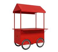 Chariot De Marché Extérieur, Chariot À Provisions À Roulettes, Résistant À La Pluie Et Au Soleil, Idéal for Les Marchés Nocturnes Et Les Foires De Rue(Red,135x85cm/53.1x33.5in)