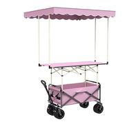 Chariot De Marché Extérieur, Chariot À Provisions Pliable Avec Roues, Offrant Une Grande Capacité, Adapté Aux Marchés Et Aux Attractions Touristiques(Pink,WITH CANOPY_STANDARD MODEL)