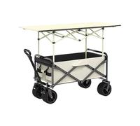 Chariot De Marché Extérieur, Chariot À Provisions Pliable Avec Roues, Offrant Une Grande Capacité, Adapté Aux Marchés Et Aux Attractions Touristiques(Beige,NO CANOPY_STANDARD MODEL)