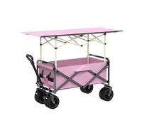 Chariot De Marché Extérieur, Chariot À Provisions Pliable Avec Roues, Offrant Une Grande Capacité, Adapté Aux Marchés Et Aux Attractions Touristiques(Pink,NO CANOPY_STANDARD MODEL)