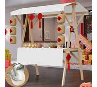 Chariot de marché mobile pour fermiers, support portable pour hot-dog avec roulettes, stand de nourriture de rue multifonctionnel pour gâteau, café, fleurs, cigarettes et parfum