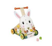 Janod Chariot de marche Farm Rabbit – 9 activités Bois Frein breveté Multicolore