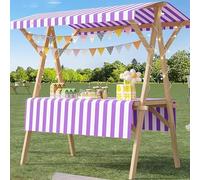Chariot de marché Pliable Cadre Bois renforcé Planche épaisse bâche Pare-Soleil Installation Rapide pour commerces détaillants marchés Nocturnes et événements extérieurs(Purple,120cm(47.2in))