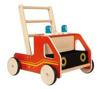 Chariot de marche Pompiers en bois Rouge G