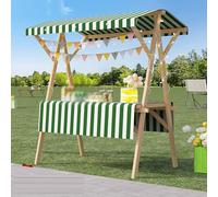 Chariot de marché portable en bois pour vendeurs - Auvent léger et pliable pour marchés agricoles, stands de nourriture, vendeurs de hot-dogs et de crème glacée, présentoirs de fleurs et d'artisanat