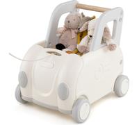 Chariot de marche pour bébé COSTWAY, trotteur avec poignée, corde de traction&siège rabattable, coffre à jouets sur roulettes, chariot de marche, chariot de marche pour enfants 18-36 mois
