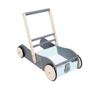 roba Trotteur Bébé miffy® en Bois - avec Frein - Chariot de Marche à Vitesse Réglable - Hauteur Poignée 45 cm - Supporte 15 kg - Gris / Bleu Clair