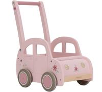 Chariot de marche voiture en bois rose