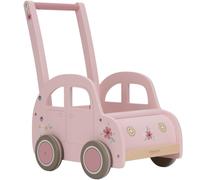 Chariot de marche voiture en bois rose