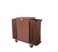 Chariot de ménage commercial, chariot de nettoyage de concierge sur roulettes avec sacs, chariot utilitaire robuste pour hébergement et utilisation hôtelière