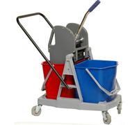 Thomas Chariot de ménage 1318 sur roulettes – 2 x 18 L avec guidon orientable