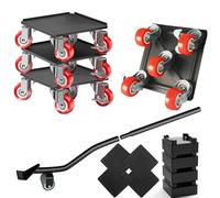 Chariot de meubles - Déménageurs de meubles robustes avec 5 roues pour déplacer des meubles lourds et des appareils électroménagers, rotation à 360° et verrouillable