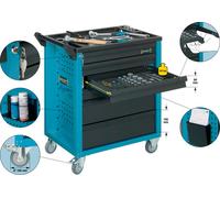 Chariot de montage 177-6 L780xP498xH915mm 300 kg 6 tiroirs acierbl.HAZET