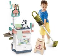 Chariot de Nettoyage Jouet avec Balai et Aspirateur - Imitation Réaliste pour Enfants 3 Ans et Plus, Cadeau Éducatif