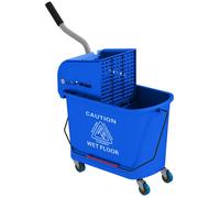 Chariot de nettoyage lavage HOMCOM seau de ménage 20 L avec essoreur et séparateur eau sale propre bleu 60L x 27l x 70,5H cm