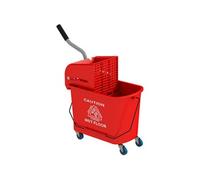 Chariot de nettoyage lavage seau de ménage 20 L avec essoreur et séparateur eau sale propre rouge