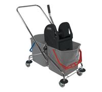 Sprintus seau à roulettes double chromé 2x27 litres ; 301114