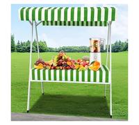 Chariot de nourriture de rue pliable avec auvent et nappe, présentoir portable pour événements et promotions