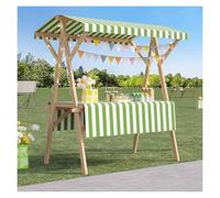 Chariot de nourriture de rue pliable avec roues - Kiosque de marché de 137 cm avec auvent pour festivals, fêtes et présentoirs de fleurs - Stand de nourriture portable