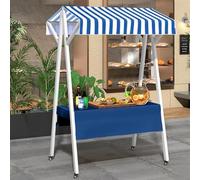Chariot de nourriture de rue pliable pour affichage du marché des agriculteurs, support mobile robuste avec rangement et transport faciles
