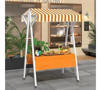 Chariot de nourriture de rue pliable pour affichage du marché des agriculteurs, support mobile robuste avec rangement et transport faciles