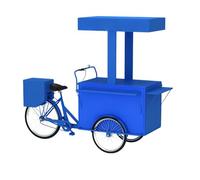 Chariot De Nourriture De Supermarché À Roues, Adapté Aux Rues, Chariot De Service Alimentaire Mobile, Marchés De Producteurs Et Comptoirs D'exposition De Foires(Blue)