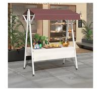 Chariot de nourriture mobile avec auvent résistant au soleil pour événements et restauration - Station de service extérieure polyvalente pour festivals et buffets