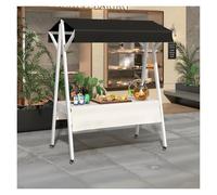 Chariot de nourriture mobile avec auvent résistant au soleil pour événements et restauration - Station de service extérieure polyvalente pour festivals et buffets