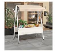 Chariot de nourriture mobile avec auvent résistant au soleil pour événements et restauration - Station de service extérieure polyvalente pour festivals et buffets