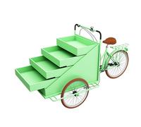 Chariot de nourriture mobile avec étagères d'affichage à 4 niveaux Remorque de concession à triple pliage pour collations, boissons, café et hot-dogs, chariot commercial de rue - Vert avec support de