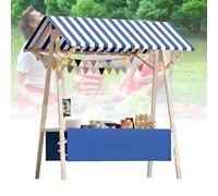 Chariot de nourriture mobile pliable avec auvent - Idéal pour la vente de crème glacée et de nourriture de rue sur les marchés agricoles et événements en plein air - Dimensions : 120 x 60 x 200 cm