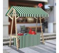 Chariot de nourriture mobile pliable pour vendeurs de rue. Chariots de concession pour desserts à pop-corn et collations, vert clair, étal de marché fermier de 150 cm avec auvent. Idéal pour les