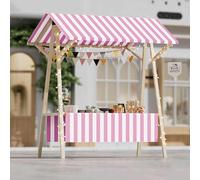 Chariot de nourriture pliable en bois sur roulettes - Stand mobile léger pour marchés agricoles, foires artisanales et événements en plein air - Support de présentation polyvalent pour fleurs (blanc