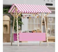 Chariot de Nourriture Pliable for Entreprise, présentoir Mobile avec roulettes et Bande Lumineuse, kiosque en Bois for la Vente de Hot-Dogs, de Glaces et de Nourriture(C2,150 * 60 * 200+Wheel)