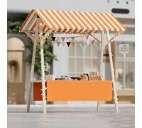 Chariot de Nourriture Pliable for Entreprise, présentoir Mobile avec roulettes et Bande Lumineuse, kiosque en Bois for la Vente de Hot-Dogs, de Glaces et de Nourriture(B2,150 * 60 * 200)