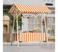 Chariot de Nourriture Pliable for Entreprise, présentoir Mobile avec roulettes et Bande Lumineuse, kiosque en Bois for la Vente de Hot-Dogs, de Glaces et de Nourriture(B1,150 * 60 * 200)