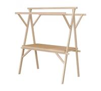 Chariot de nourriture pliable for entreprise, présentoir mobile avec roulettes et bande lumineuse, kiosque en bois for la vente de hot-dogs, de glaces et de nourriture(Bare frame,150*60*200+wheel)