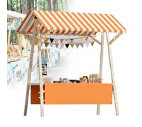 Chariot de nourriture pliable pour les entreprises - Chariot mobile avec auvent idéal pour la crème glacée, les hot-dogs et les ventes de nourriture de rue sur les marchés et foires Dimensions : 120 x