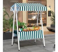 Chariot de nourriture pliable pour marchés agricoles, support mobile robuste avec rangement et transport faciles