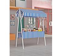 Chariot de nourriture pliable sur roulettes, stand de vendeur extérieur portable pour crème glacée et affichage de marché