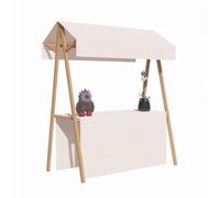 Chariot de nourriture portable avec auvent rayé, chariot d'extérieur multifonction pour événements, festivals, foires, marchés agricoles, kiosques de vente au détail, 150 cm