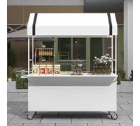 Chariot de nourriture portable avec auvent - Stand de marchand de rue léger pour événements en plein air, affichage du marché, camion de nourriture, pique-nique, hayon
