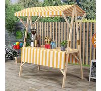 Chariot de nourriture portable avec auvent, stand de vendeur pliable pour la nourriture de rue et les événements, présentoir de 150 cm pour la vente en plein air
