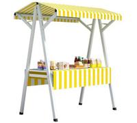 Chariot de nourriture portable avec roues - Kiosque de rue pliable pour hot-dogs, crème glacée, bonbons et desserts - Présentoir de marché extérieur
