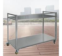 Chariot de nourriture portable d'extérieur avec roues universelles, présentoir à 2 niveaux pour festivals, marchés et distributeurs de rue